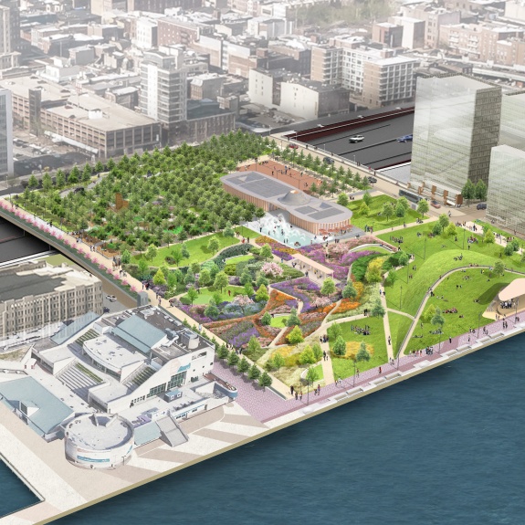 Rendering of the future park at Penn's Landing